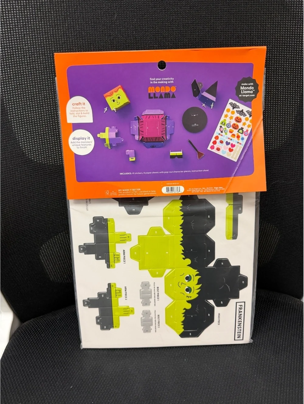 Mondo Llama 3D Halloween Figures Craft Kit Create Your Own Paper Monster 8ct